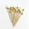100 palillos de madera desechables con puntas de bola redonda para café, caramelos de cristal, brochetas de frutas estilo caricatura con forma de corazón