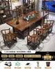 Mesa de Té Grande y Juego de Sillas Una Mesa Cinco Sillas Nuevo Estilo Chino Mesa de Café Juego de Té Integrado Juego Completo Oficina Hogar Estación para Preparar Té