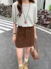 Falda de Pana Amarilla para Mujer, Nueva Otoño 2026 Cintura Alta Adelgazante Estilo Coreano Elegante Bodycon