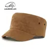 Sombreros de Nuevo Estilo Otoño para Mujer, Sombreros de Copa Plana, Gorras de Béisbol de Gamuza de Color Sólido, Sombreros Militares para Hombre, Sombreros Ecuestres Versátiles Casuales