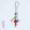 Serie Marea Nacional Cinnabar Rojo Buda Maitreya Cadena para Teléfono Móvil Colgantes Adornos Retro Festivo Año Nuevo Rojo Resistente a Caídas Arena Dorada Púrpura Cordón