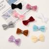 Série Ano Novo Cor Macaron Veludo Mini Laço Acessórios DIY Acessórios de Cabelo para Festas Acessórios de Cabelo Femininos Material Atacado