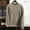 Suéter Básico de Punto Grueso de Doble Hilo de Cachemira Otoño e Invierno 2026 para Hombre, Suéter de Jacquard de Diamantes Estilo Coreano