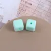Acrílico Pelúcia Flocado Contas Cubo Quadrado Furo Reto Contas Quadradas Acessórios Acessórios para Joias DIY