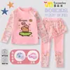 Traje de Baño Infantil Capibara Traje de Baño de Dos Piezas para Niñas Capibara Secado Rápido Manga Larga Pantalón Largo Traje de Baño Profesional para Niños