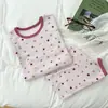 Cárdigan de Lana Antibacteriano 10A para Niños Ropa para el Hogar para Niños y Niñas Sin Costuras Clase A Conjunto de Top y Pantalón de Otoño Pijama de Dibujos Animados Moderno