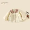 Chaqueta de Algodón para Niña Otoño 2026 Nuevo Modelo Top Bordado con Cuello Solapa para Bebé Chaqueta Cómoda para Niños Primavera y Otoño