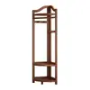 Perchero de Esquina con Cesta Colgador de Piso Perchero de Dormitorio Perchero de Habitación Perchero de Ropa de Cama Estante de Almacenamiento Artefacto para el Hogar