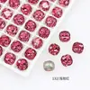 Rhinestones para Uñas Dongzhou Crystal Light Color Rojo Rosa con Base Puntiaguda, Corazón Inclinado, Brillo Deslumbrante, Decoraciones para Uñas de Corazón de Cristal K9 Color Durazno, Corazón Inclinado Rectangular