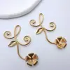 Cobre Chapado en Oro Color Conservante Rama de Flor Anillo de Flor Colgante Material de Envoltura de Flores Hecho a Mano para DIY Accesorio de Pasador Estilo Antiguo