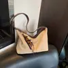 Bolsa para lonchera de axila estilo coreano transfronteriza nicho retro gamuza terciopelo empalme bandolera cruzada de un solo hombro de moda estampado de leopardo bolsa de albóndiga