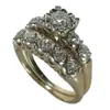 Anillo de Dos Piezas con Diamantes de Moda de Diseño de Nicho Retro Nuevo Transfronterizo Europeo y Americano Creativo Personalizado al por Mayor