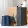 Caneca com Infusor de Chá Cerâmica Caneca Separadora de Chá e Água Simples para Casa Escritório Copo com Filtro Presente para Clientes Funcionários Presente Empresarial