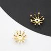 2 PCs 16mm Pure Copper Zircon Flower Heart Diy Antique Hairpin Step Shake Material Acessórios