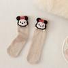 Calcetines de terciopelo de visón de muñeca de dibujos animados para niños, otoño e invierno, calcetines tridimensionales de tubo alto para niñas, calcetines de marea, una generación de cabello