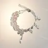 Pulsera de Cristal con Cuentas de Doble Capa con Lazo para Mujer Nuevo Estilo Chino Super Hada Dulce Sencilla Estudiante Mejor Amiga Pulsera al Por Mayor