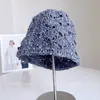 Gorro Tejido Retro Tie-Dye Hueco Estilo Coreano para Mujer Otoño Versátil Casual Gorro de Punto Cubre Cabeza Elegante Gorro para el Frío Moderno