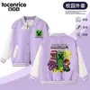 Jaqueta de Roupa Minecraft para Meninos Creeper Baseball Manga Longa Fina Estilo Primavera e Outono Infantil