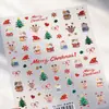 Pegatinas para Uñas de Atmósfera Navideña Color Crema Vintage Ts-3865 Infantil Dopamina Dibujos Animados Serie Navideña