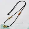 Fio para Pingente de Joia DIY Fino Tecido à Mão Acessórios de Jade Hetian Pingente de Jade Dourado Pingente Ping An Kou Fio de Couro Encerado