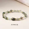 Design Original de Pulseira de Pedra Natural Irregular com Contas Assimétricas para Mulheres, Cristal de Cabelo Colorido de Nicho de Verão e Pedras Trituradas Irregulares