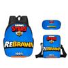 Nuevo Conjunto de Mochila Cubo Salvaje Combinación Dibujos Animados Poliéster Capa Única Estuche para Bolígrafos Bolso de Hombro Mochila Fabricante Venta al por Mayor Caliente