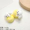 Coluninha de cachorro balão HAPPY de desenho animado, pequenos acessórios de resina, cola de chantilly, material DIY para artesanato, capa de celular caseira