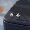 Brincos de Estrela de Oito Pontas em Prata Pura S999, Estilo Minimalista Natural e Moderno, Suave para as Orelhas, Brincos Estilosos para Dropshipping