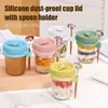 Nuevo Juego de Tapa de Silicona para Taza y Anillo para Cuchara, Tapa para Frasco Mason, Tapa de Silicona a Prueba de Polvo, Silicona de Grado Alimenticio a Prueba de Fugas