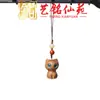 Elegante Colgante Cadena para Teléfono Gato Ébano Negro, Accesorio Cuenta Flor de Loto Blanca Yiming Xianyuan, Colgante Cadena para Bolsos, Adorno Colgante para Coche Gato