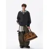 Suéter de punto retro estilo old money para hombre y mujer, top de punto patchwork de punto falso de dos piezas de moda para parejas, suéter estilo casual americano