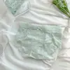 Calça Plissada Fada Doce Macia e Confortável Renda Menina Sal Rosa Macia Cintura Média Simples Cor Sorvete Roupa Íntima para Mulheres