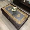 Mantel Rectangular Europeo para Mesa de Centro Americano Occidental Nuevo Chinoiserie Color Puro Tela Encaje Cubre Escritorio Cubrepolvo