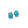 Pendientes Ovalados Retro Sencillos Incrustados con Diamantes, Pendientes de Estilo de Corte de Nicho, Pendientes de Moda y de Alta Gama al por Mayor