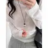 Collar con colgante de gota de agua de plata estilo coreano para mujer, nuevo modelo 2026, lujo ligero con un toque de alta gama, accesorio de cadena para clavícula versátil