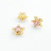 Folheado a ouro 18K14K, forte retenção de cor, cravejado com zircônia colorida, gato, caranguejo, estrela, espaçadores, pingente, acessórios para joias DIY