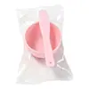 Ferramentas de Beleza para Spa Tigela para Máscara de TPR Silicone 11cm Macia e Flexível Conjunto de 2 Peças Espátula Plástica para Mistura 21cm de Comprimento