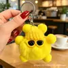 Mini Bola de Carbón de Pelo de Conejo con Lazo Duende Ins Celebridad de Internet Encanto de Bolsa Linda Colgante para Mujer Llavero Muñeca