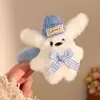 Lindo Pasador de Pelo de Conejo de Peluche Clip Lateral de Corazón de Niña Dulce Pasador de Muñeca Accesorio para el Cabello
