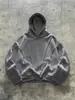 Moletom oversized masculino estilo americano para AliExpress, de peso pesado, com um design exclusivo de retalhos 3D, corte solto e ombros caídos