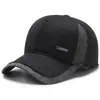 Chapéu de Pato Masculino para Inverno de Meia-Idade e Idosos Chapéu de Pato Masculino para Exterior à Prova de Frio e Quente Chapéu de Beisebol Espessado com Proteção para Orelhas para Pai Velho
