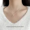 Collar Colgante de Cuenta de Cristal Blanco Transparente Hielo para Mujer 2026 Nuevo Estilo Lujo Ligero Nicho Simple Versátil Temperamento Cadena para Clavícula