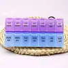 Caja de medicinas portátil color siete días a la semana caja de medicinas para ancianos pastillas 14 compartimentos mañana y tarde caja de plástico almacenamiento