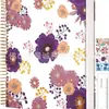 Diário Espiral de Capa Dura, Caderno Espiral Floral, Caderno Grande com Espiral, Adequado para Senhoras e Meninas