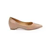 Primeiro Encontro Salto 4cm ~ Bico Fino Boca Rasa Elegante Salto Bloco Costas Abertas Sapatos de Salto Único