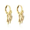 Aogu Europeo y Americano Ins Trendyy Aretes de Rayo para Mujer Cobre Chapado en Oro de 18K Zircón Nicho Aretes Personalizados Producto Nuevo Transfronterizo