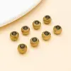 Cuentas Espaciadoras Redondas Ojo de Gato Galvanizadas de Acero Inoxidable Accesorios para Joyería DIY Pulsera de Perlas Collar Materiales de Cuentas Sueltas