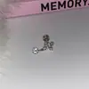 Aretes de Cruz Rosa Nieve Aretes Dulces Brillantes Corazón de Diamante Aro Pendientes en Capas de Nicho para Mujer