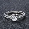 Anillo de Celebridad de Internet para Mujer, Anillo de Moissanita de Imitación, Anillo Abierto Ajustable de Moda de un Quilate, Estilo Pareja al por Mayor