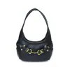 Bolso de Metal Vintage para Axila para Mujer, Bolso de Luna de Alto Nivel Estilo Páramo para Principios de Otoño, Bolso de Mano Versátil para el Trabajo